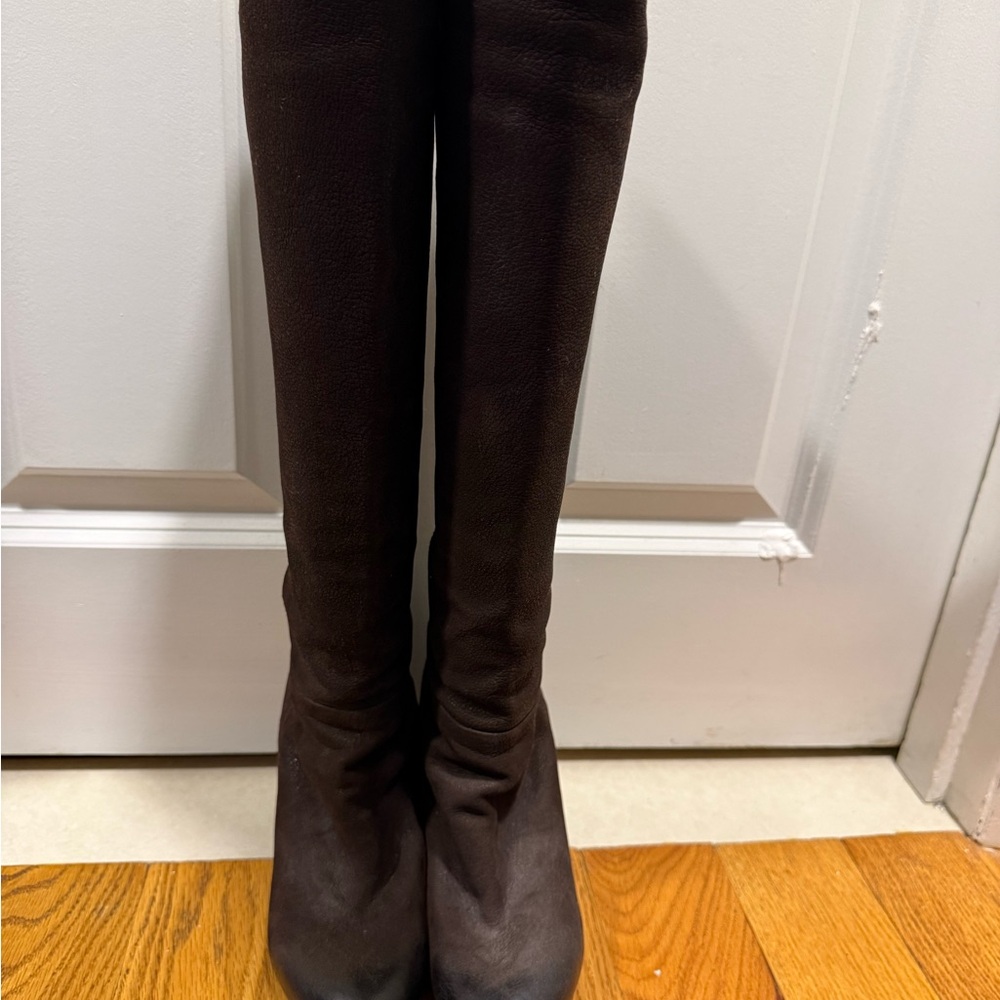 PRADA Elegant Brown Knee-High Boots